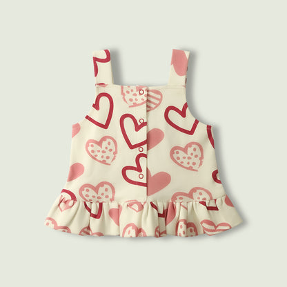 Heart Printed Peplum Top