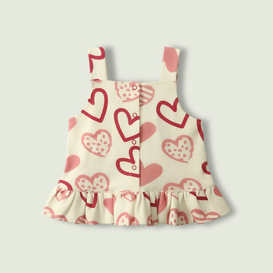 Heart Printed Peplum Top