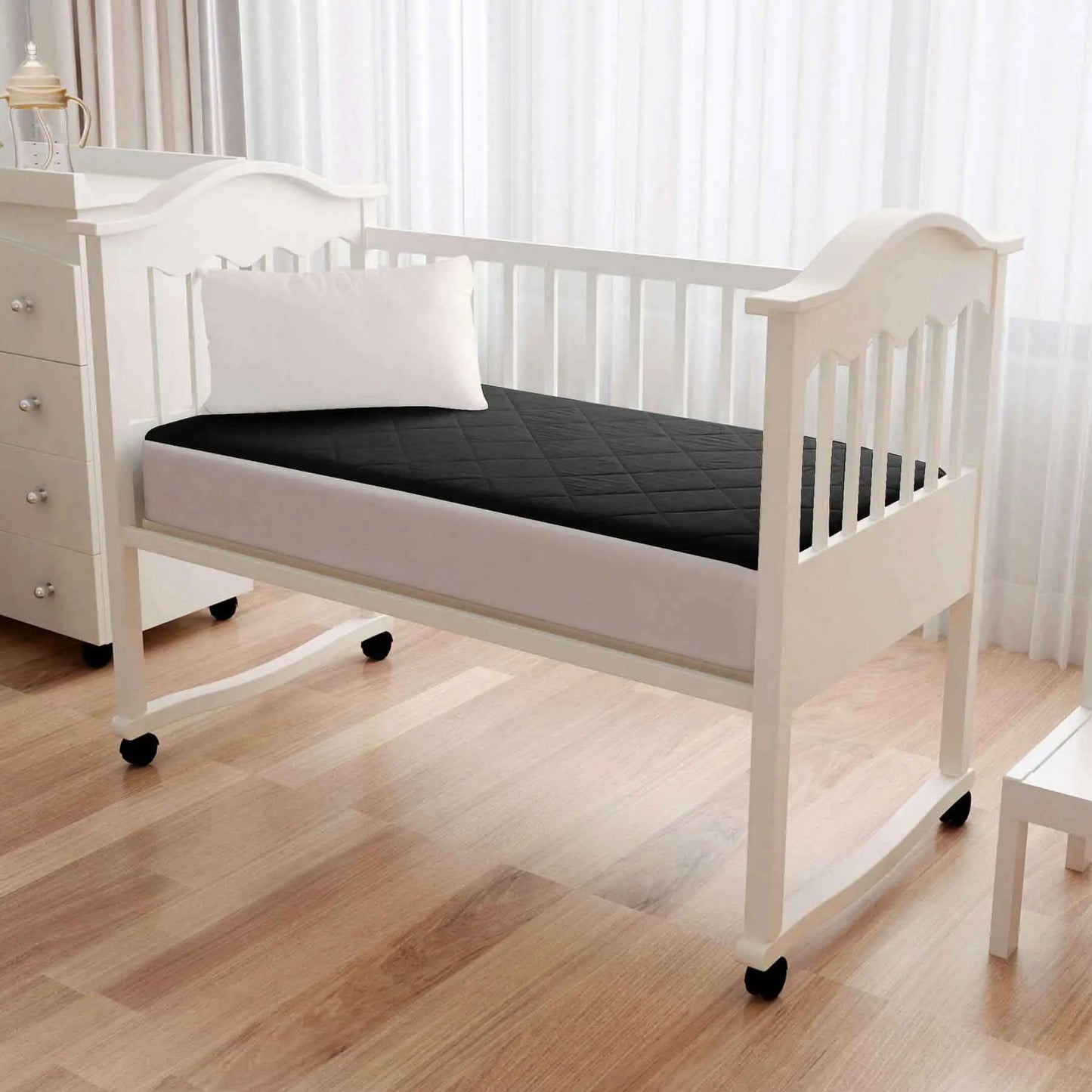 Kids Waterproof Mattress Protector Fitted Black