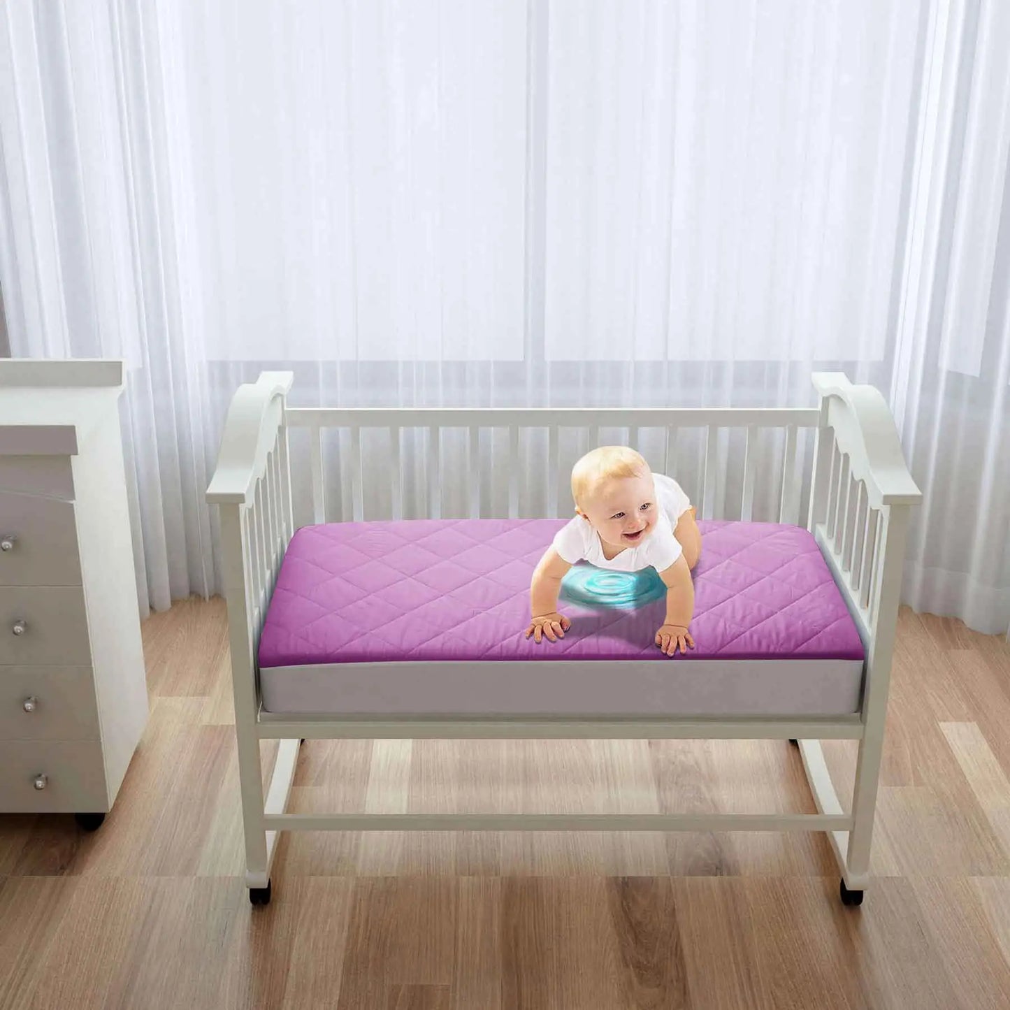 Kids Waterproof Mattress Protector Fitted Lilac