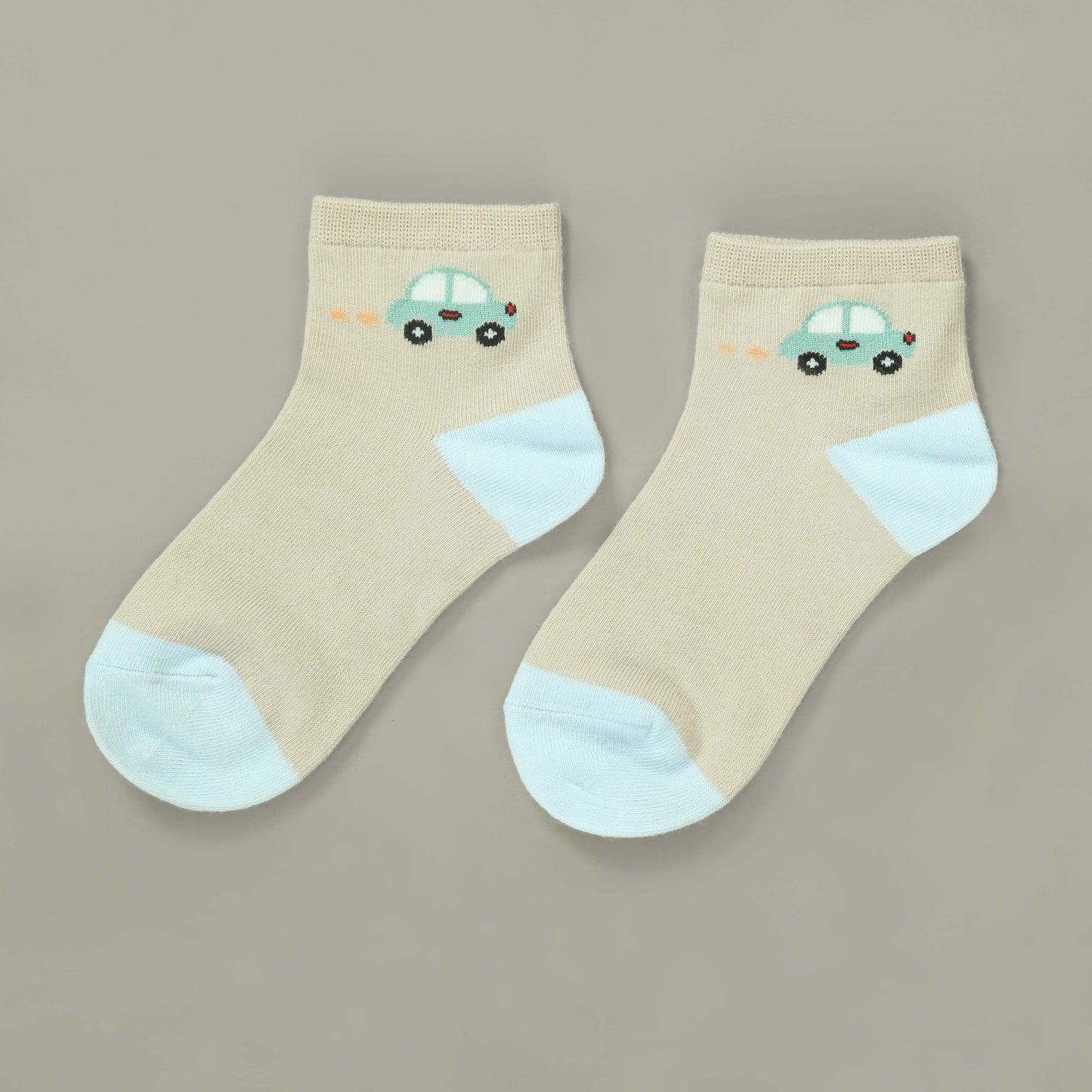 Mini Car Kids Socks Beige