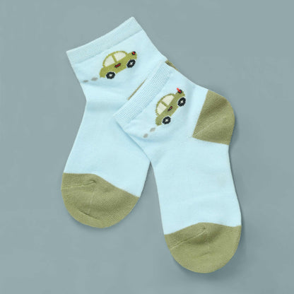 Mini Car Kids Socks Blue