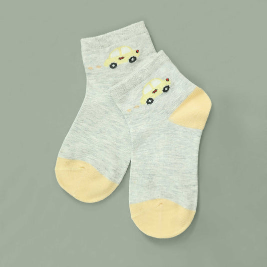 Mini Car Kids Socks Grey