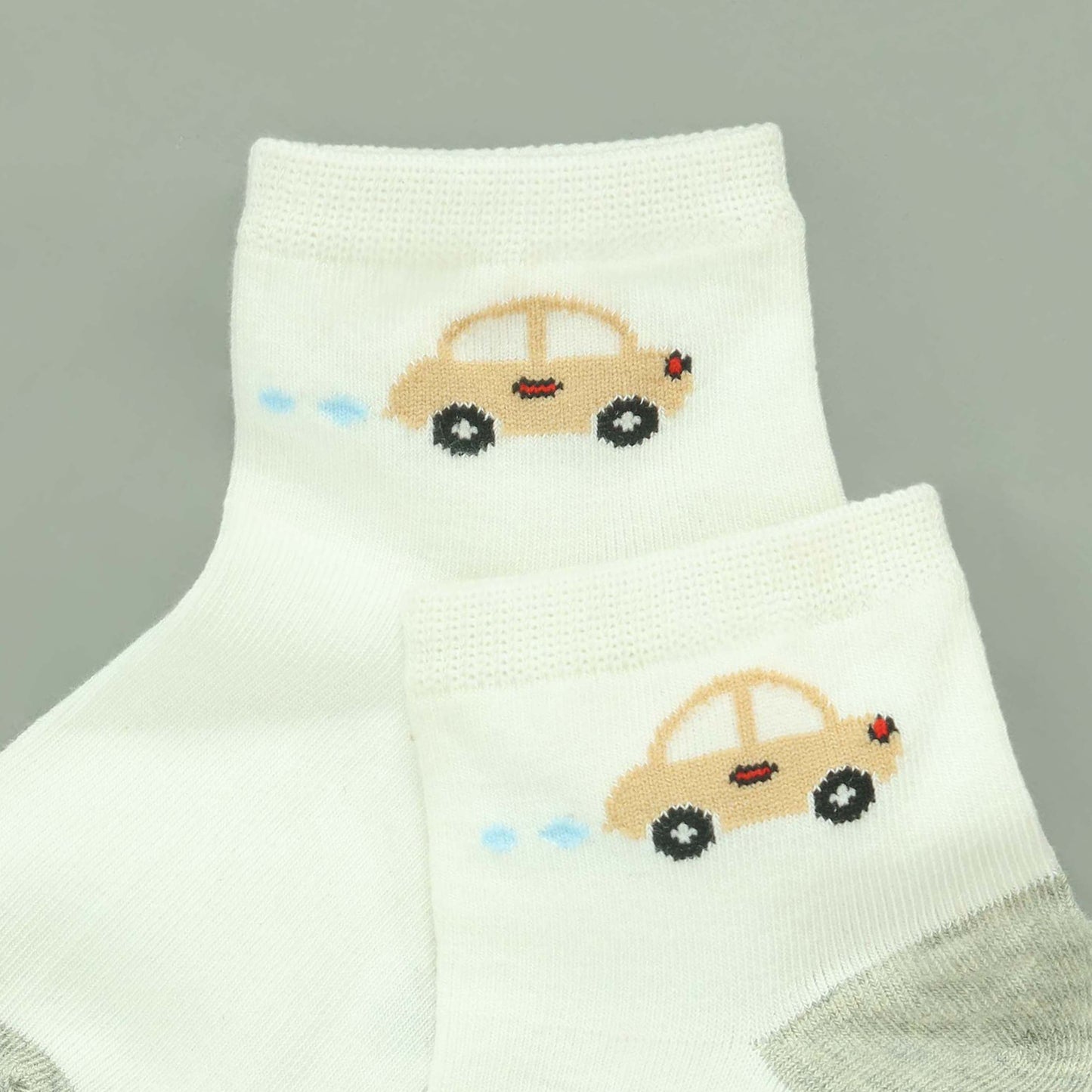 Mini Car Kids Socks White