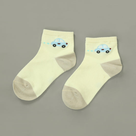 Mini Car Kids Socks Yellow