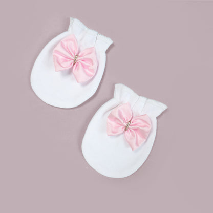 Pink Bows Embroidered Customized Baby Romper Set