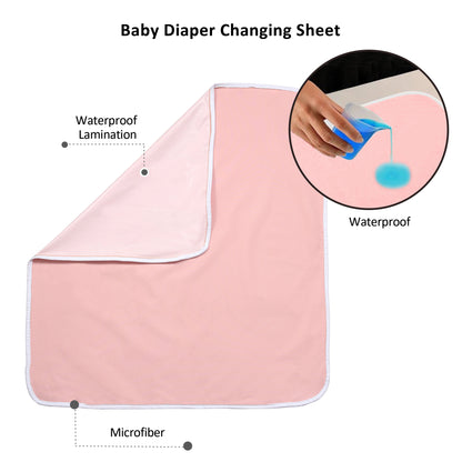 Plain Pink Baby Diaper Changing Sheet