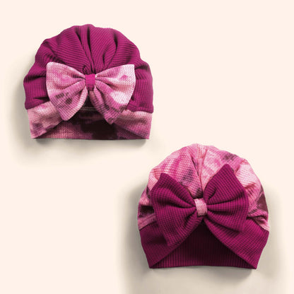 Plum Tie-Dye Turban Caps Bundle