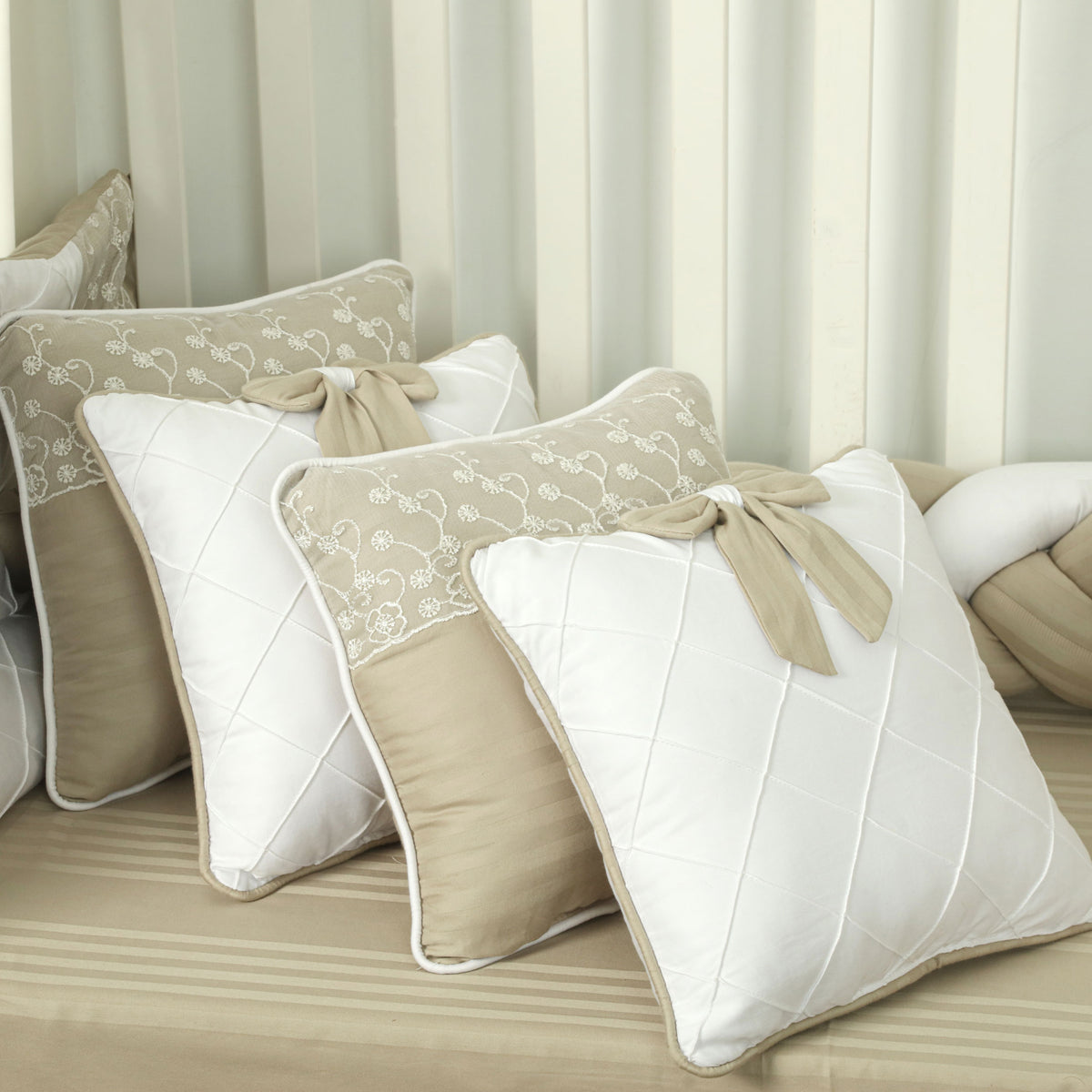 Premium Ivory Lace Cot Set