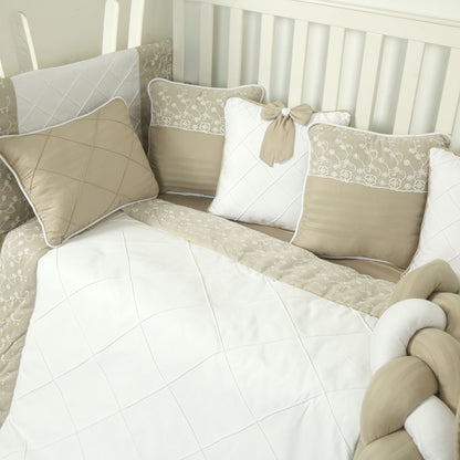 Premium Ivory Lace Cot Set