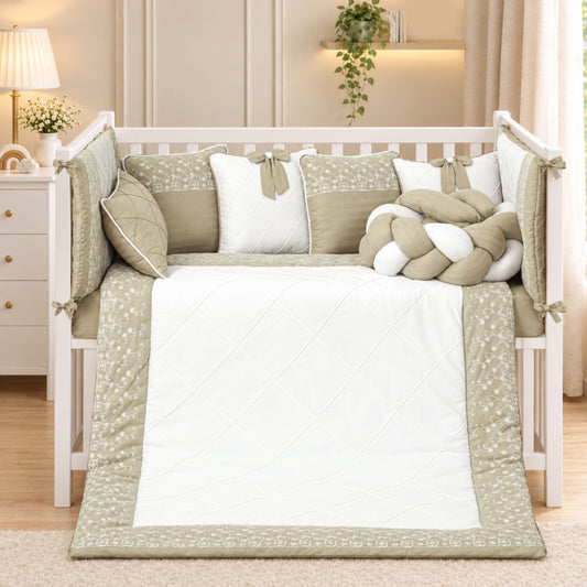 Premium Ivory Lace Cot Set