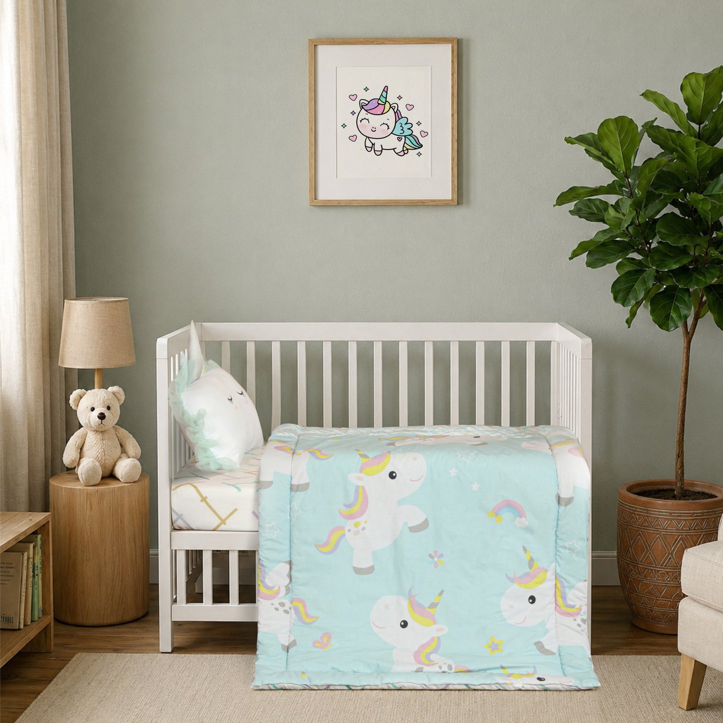 Rainbow Unicorn Baby Comforter Set