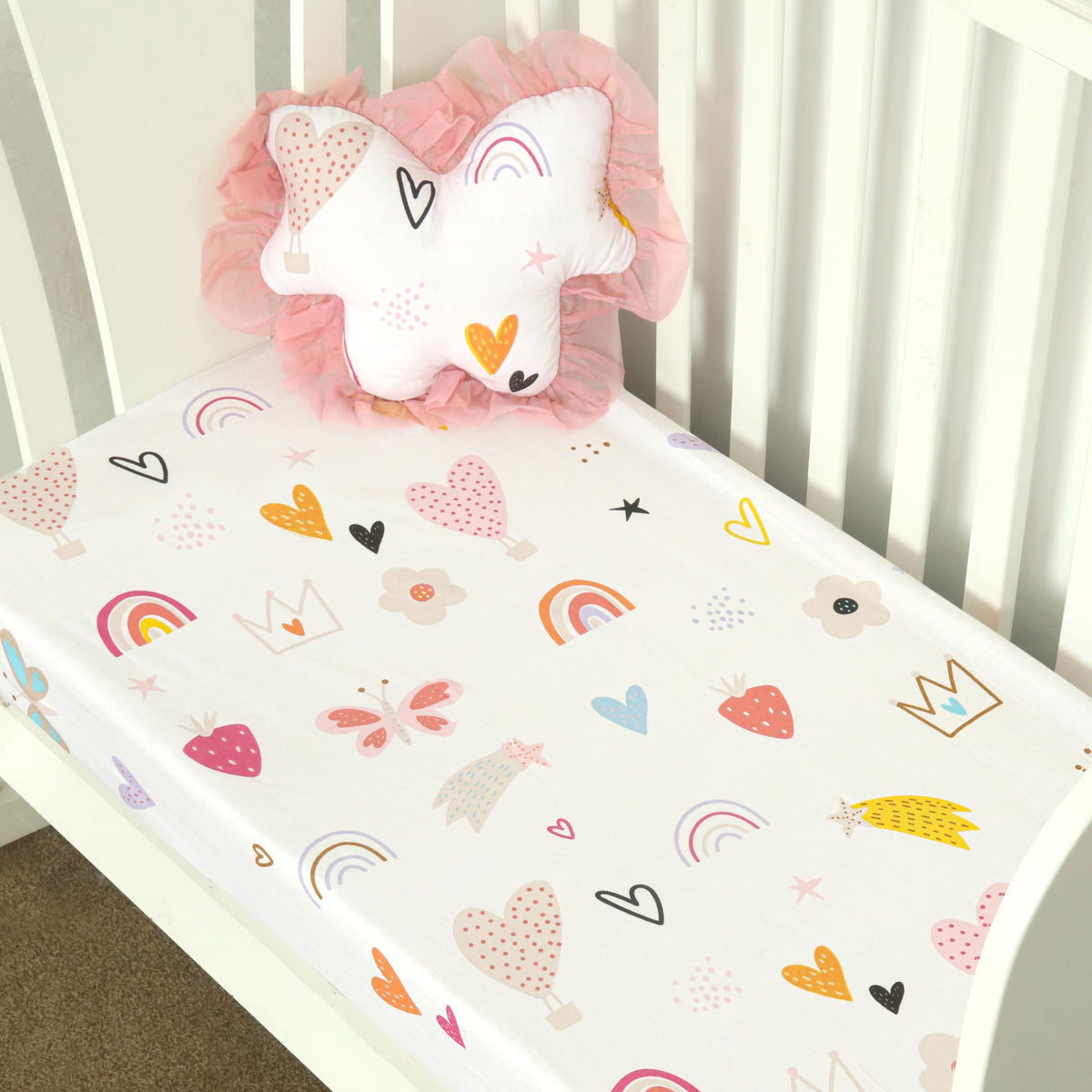 Rainbow Hearts Crib Set