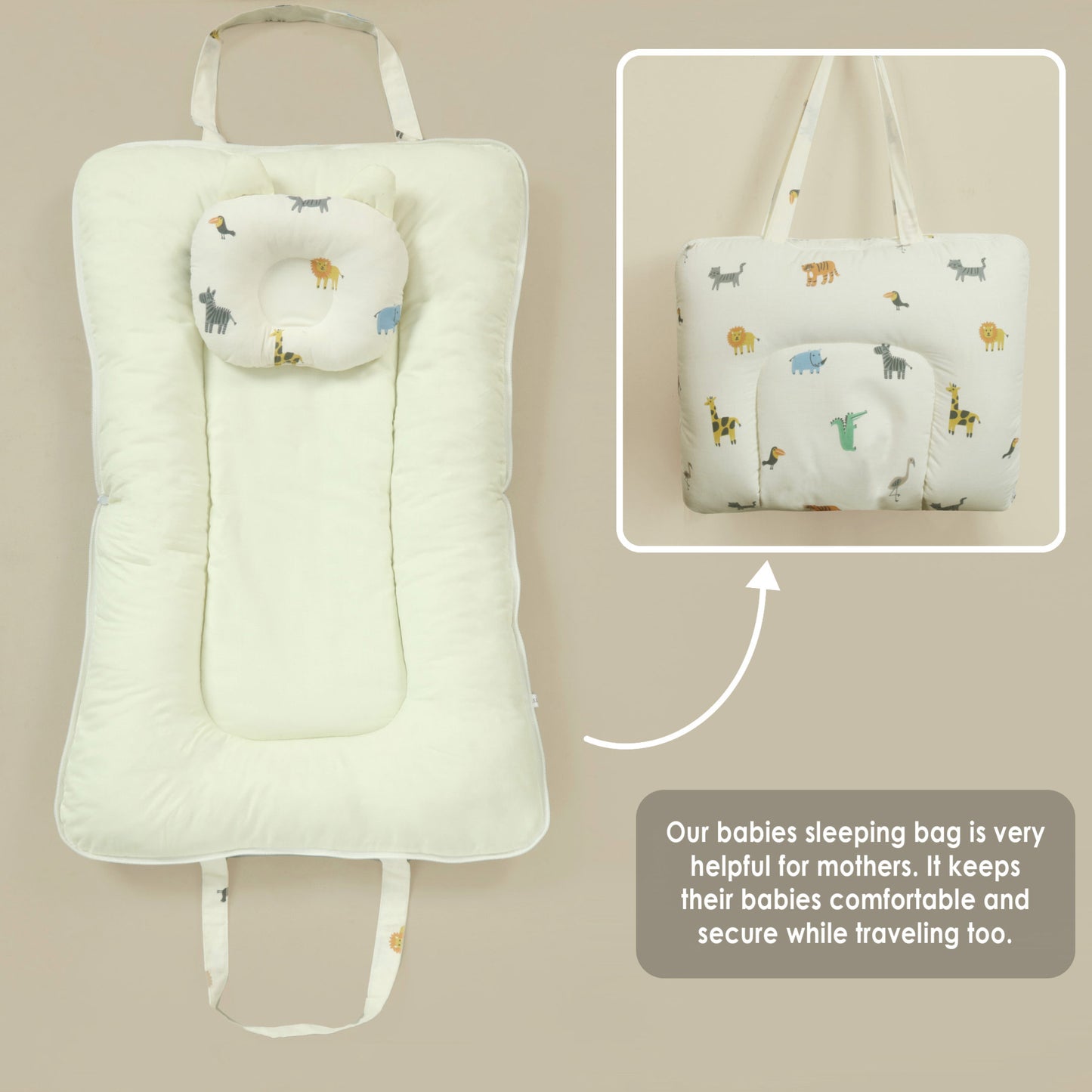Safari Printed Baby Portable Bed