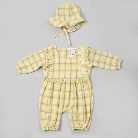Sunny Plaid Baby Romper Set