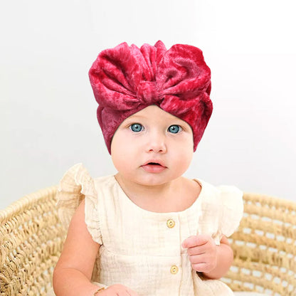 Bow Cuddle Velvet Turban Caps