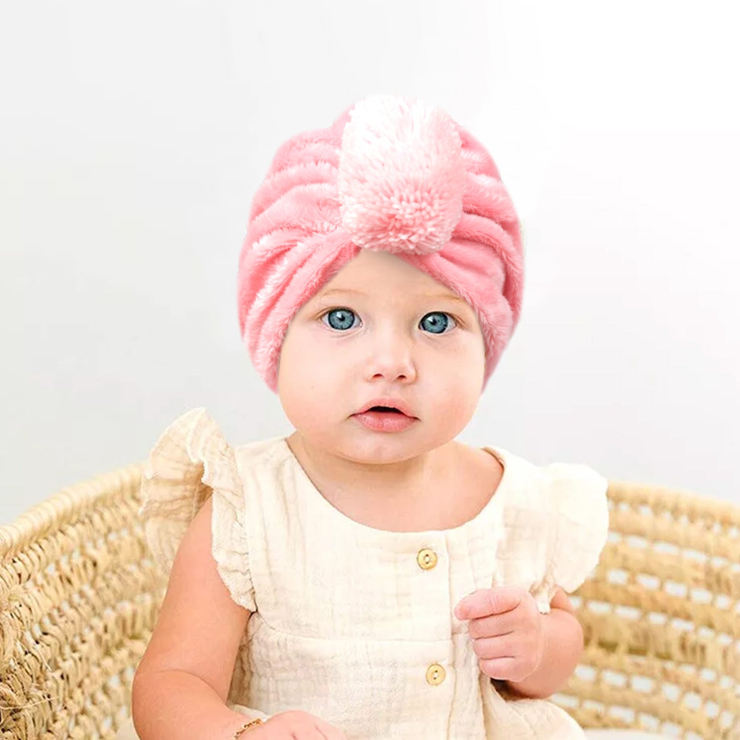 Pom Pom Cuddle Fleece Turban Caps