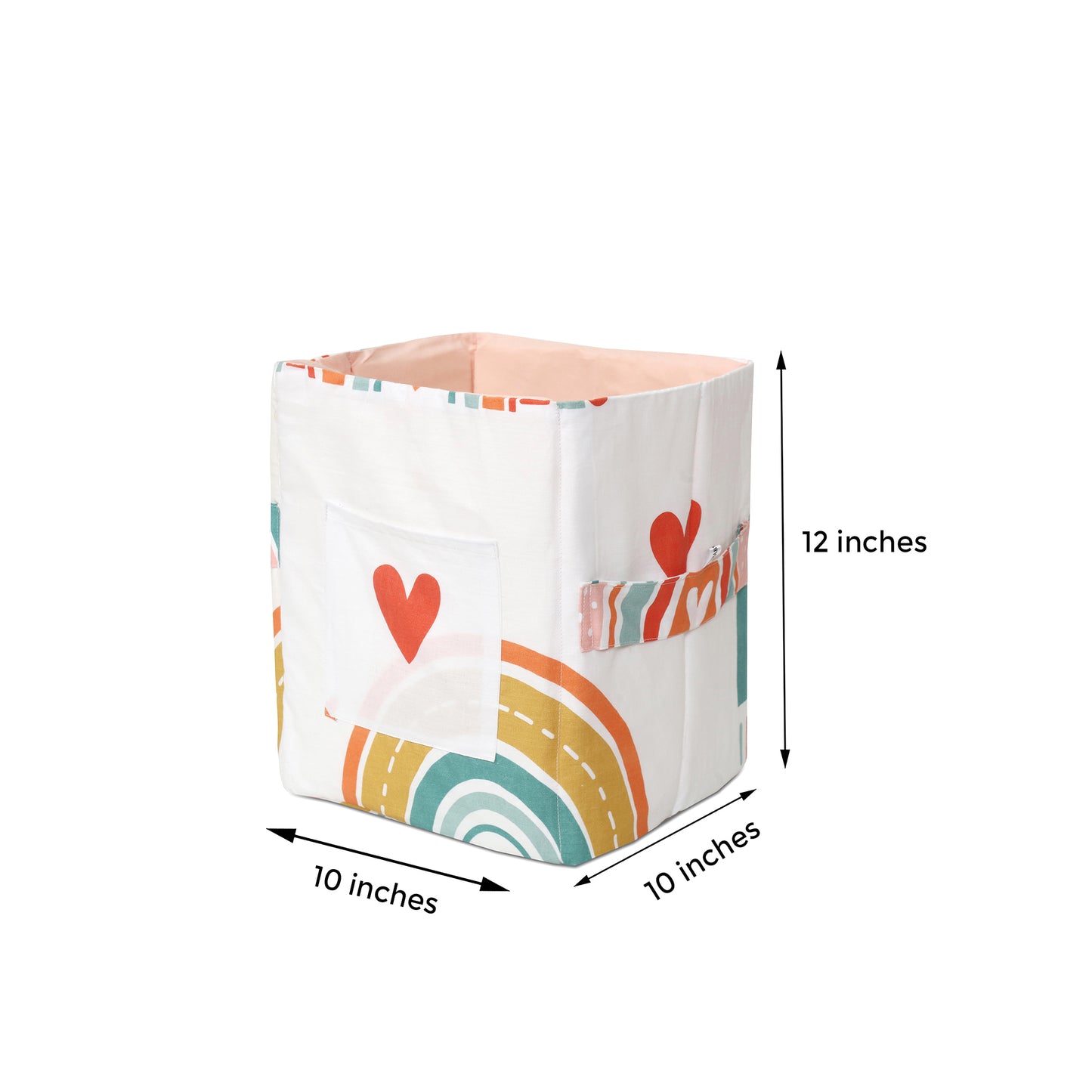 Rainbow Heart Toy Basket