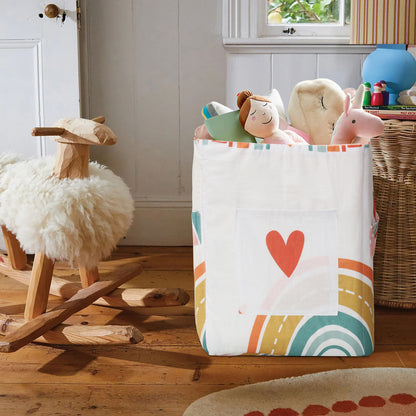 Rainbow Heart Toy Basket