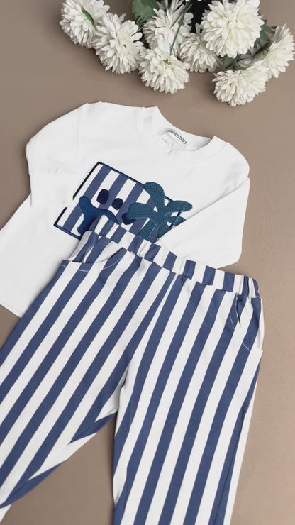 Abstract Stripe Shirt & Trouser 2pc Set