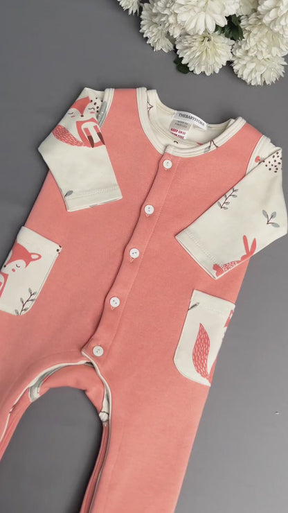 Animals Knitted Fleece Dungaree 2pc Set