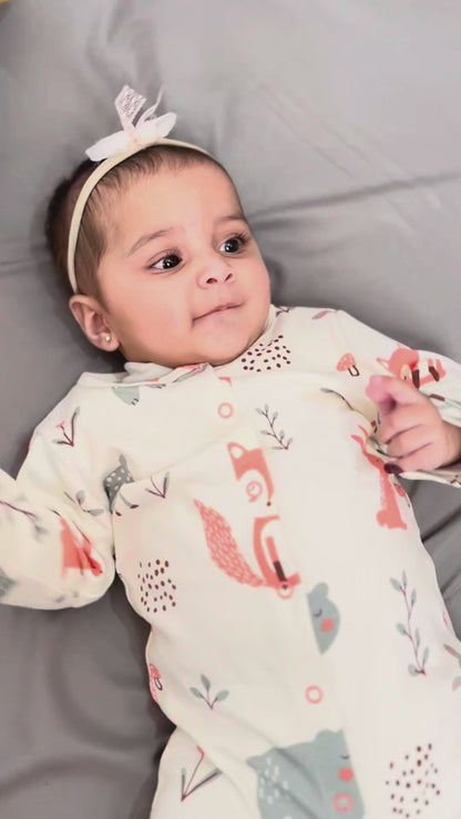 Animal Printed Baby Rompers (Pack of 3)