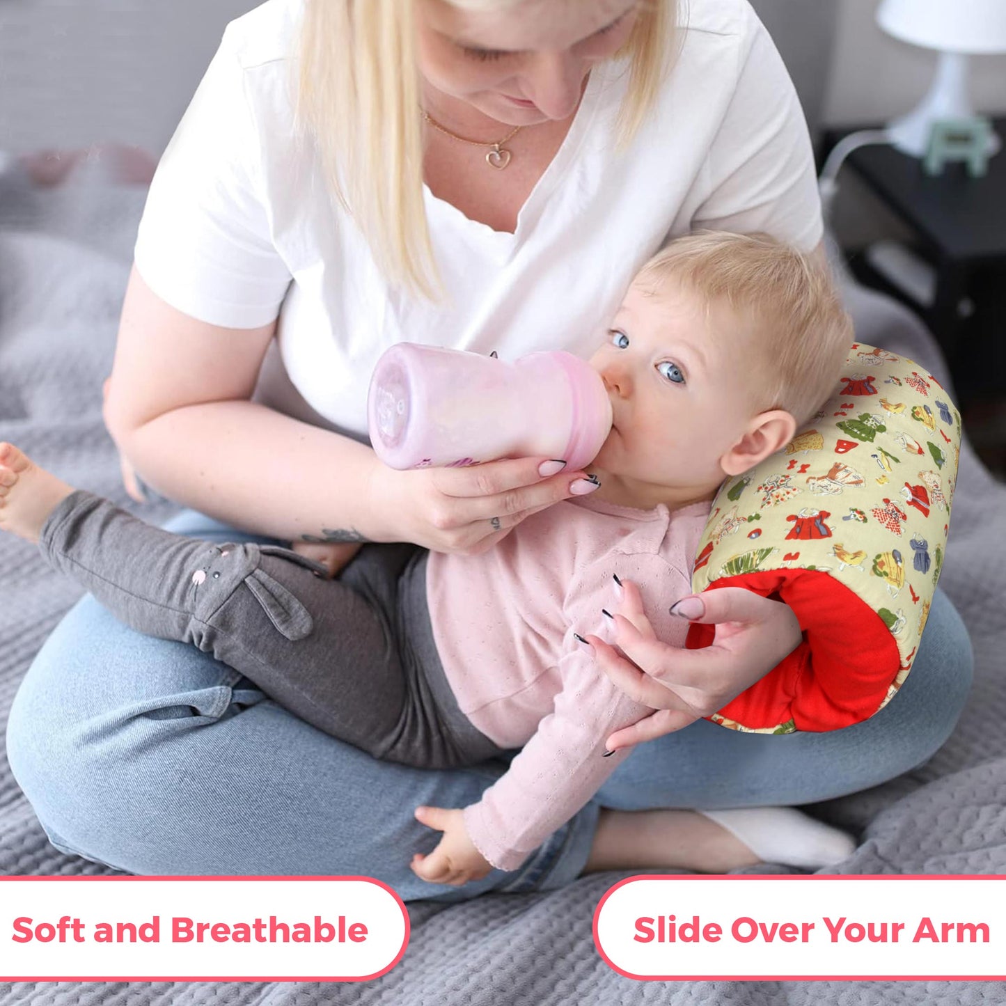 Tiny Outfits Printed Baby Feeding Pillow