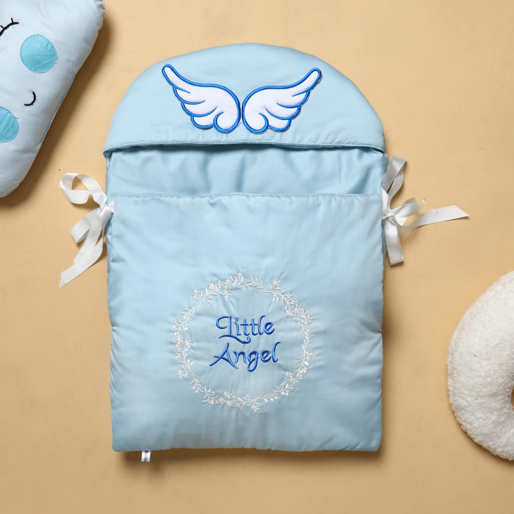 little angle wing embroidered sleeping carry nest