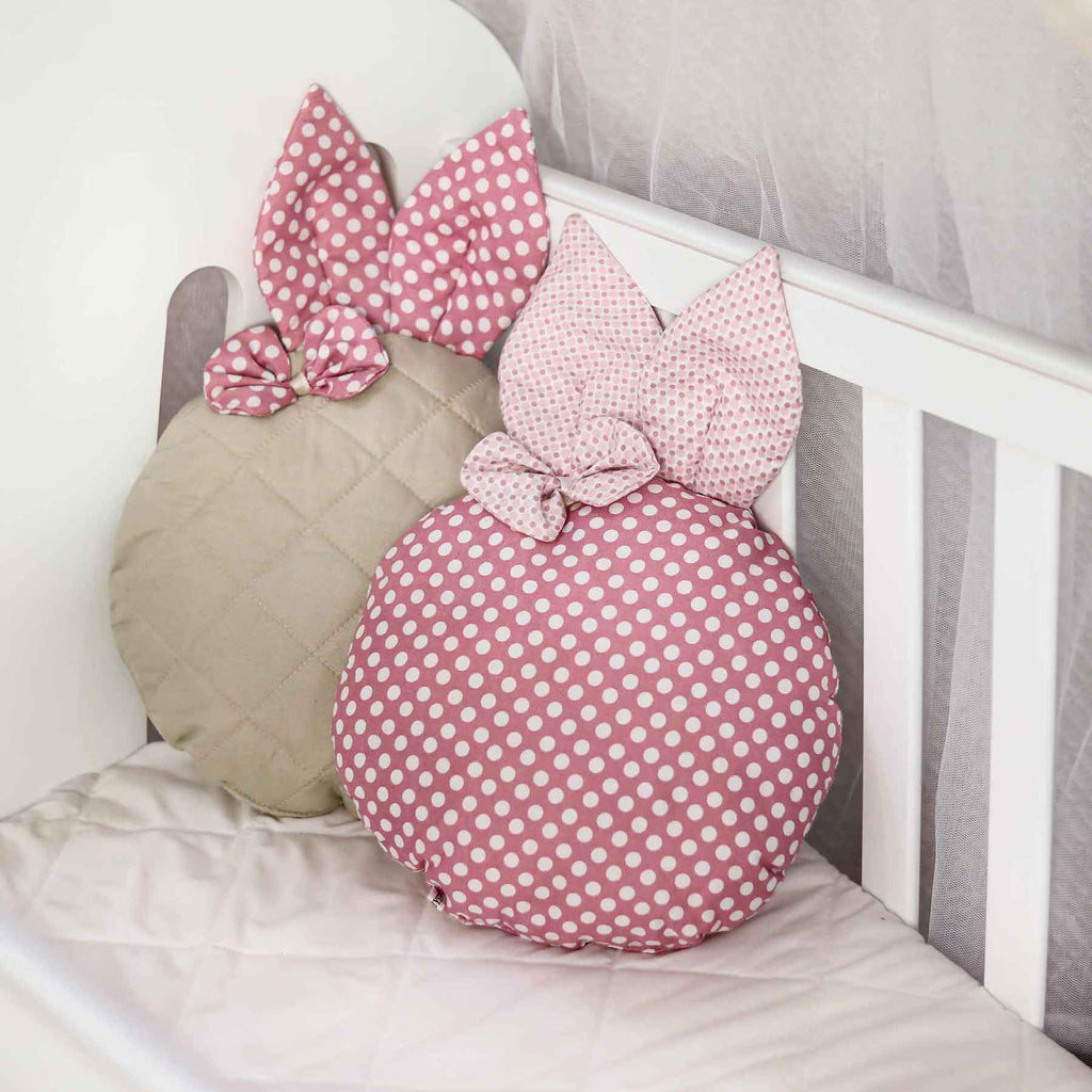 pink bunny heart filled cushion