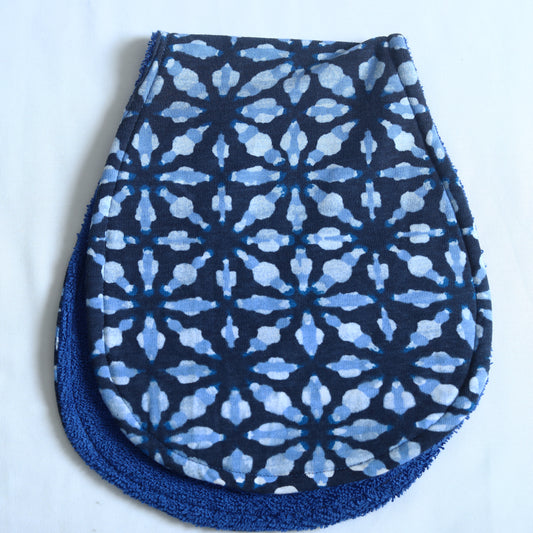 blue marbles texture baby burp cloth