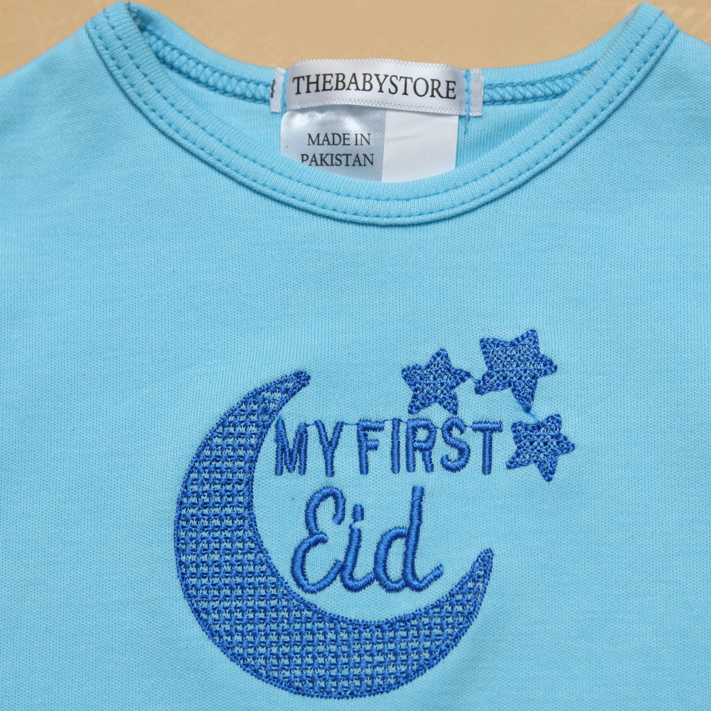 copy of first eid ruffled embroidered romper