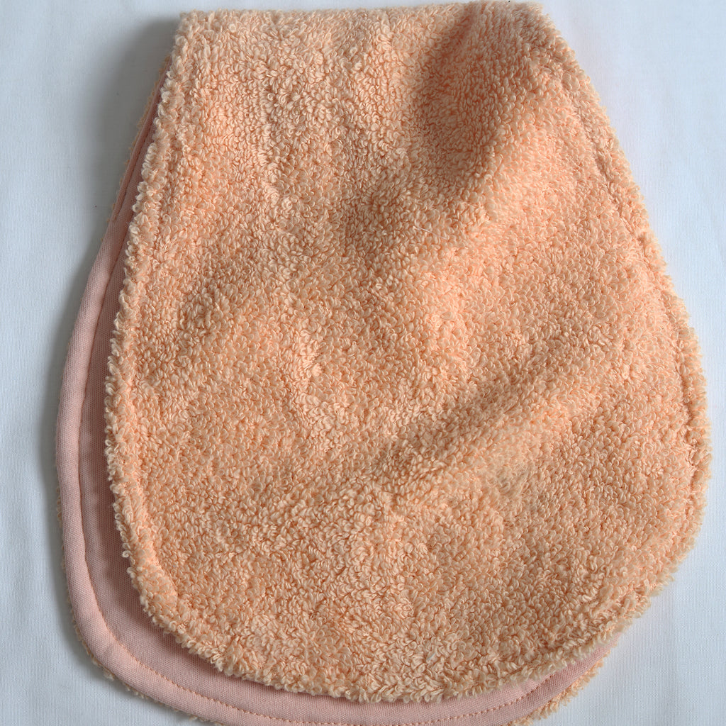 peach towel baby burp cloth