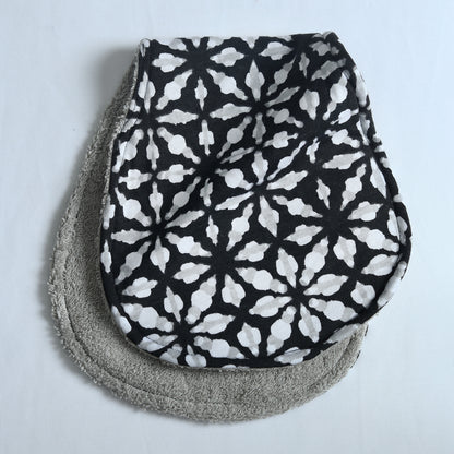 black marbles texture baby burp cloth