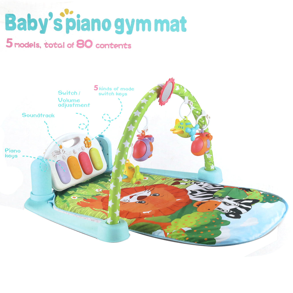 baby piano gym mat blue