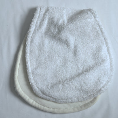 white towel baby burp cloth
