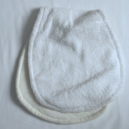 white towel baby burp cloth