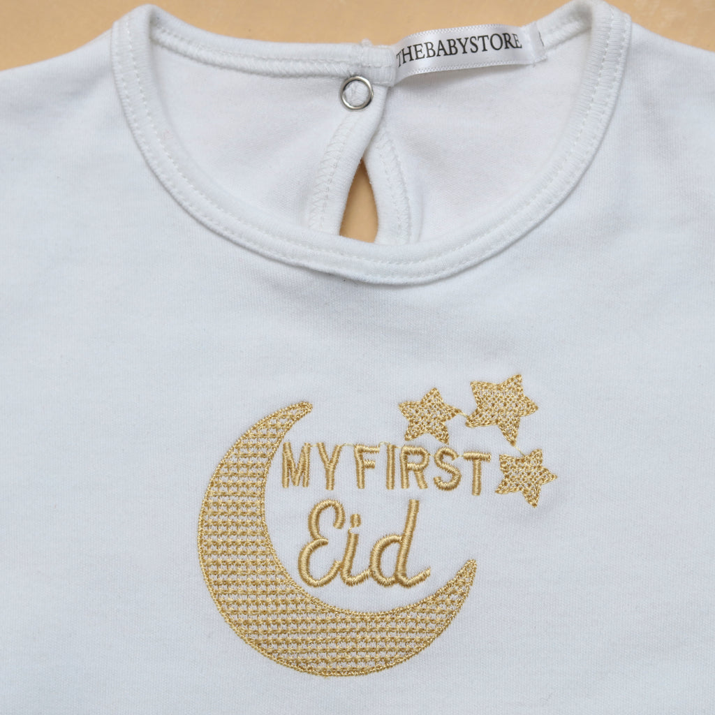 first eid embroidered romper
