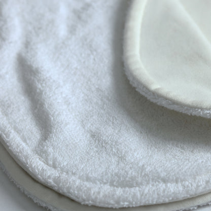 white towel baby burp cloth