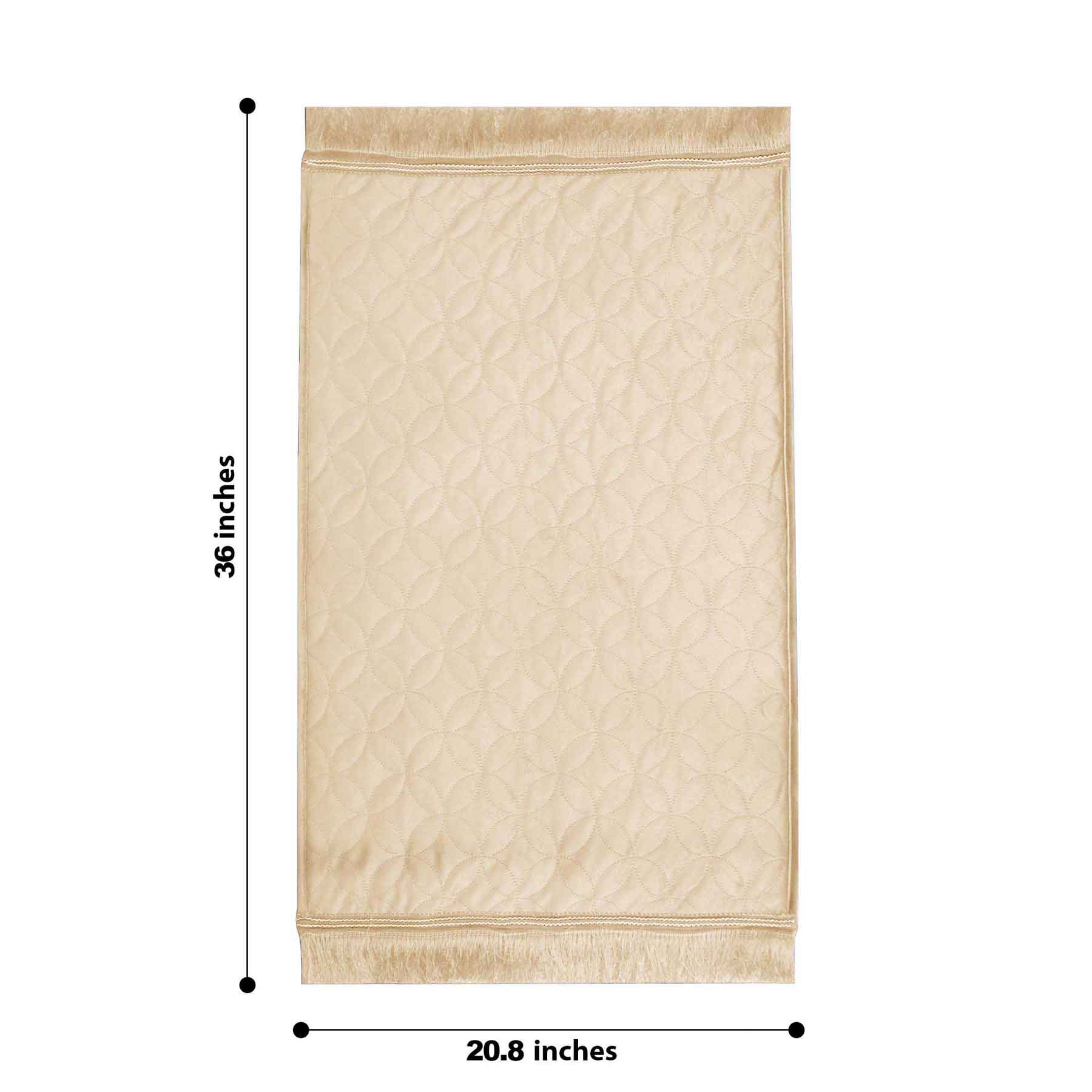 luxury velvet embossed kids prayer mat beige