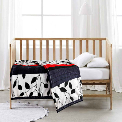black red leaves baby fleece blankets