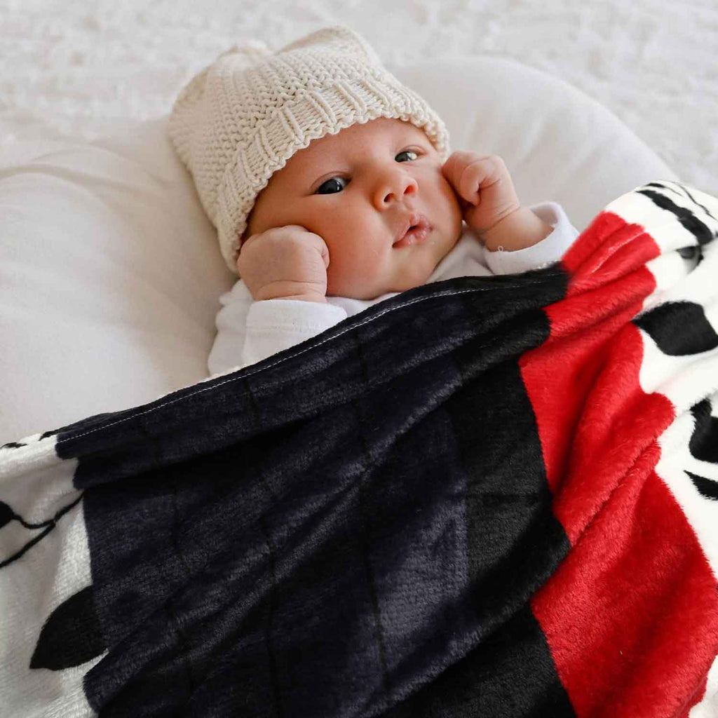 black red leaves baby fleece blankets