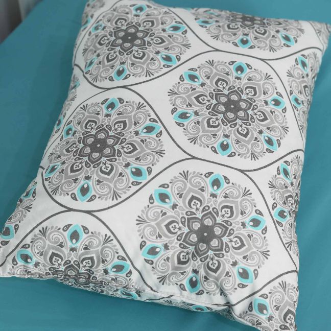 blue mosaic baby bedsheet pillow
