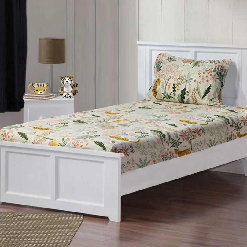 botanical zoo polycotton single bedsheet