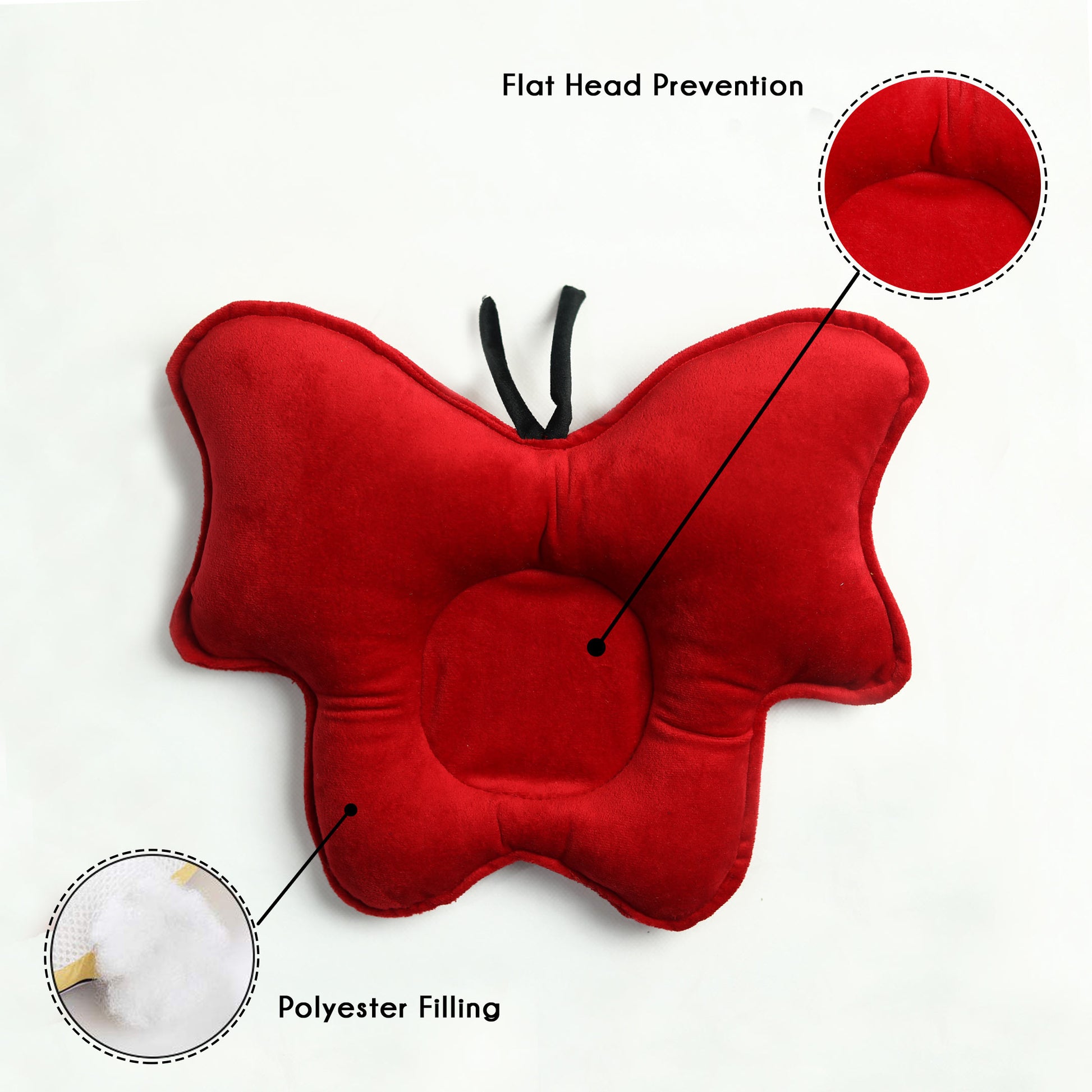 butterfly velvet head shaping cushion