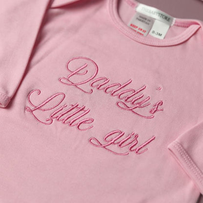 daddys little girl embroidered romper set
