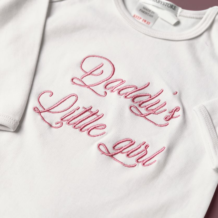 daddys little girl embroidered romper set