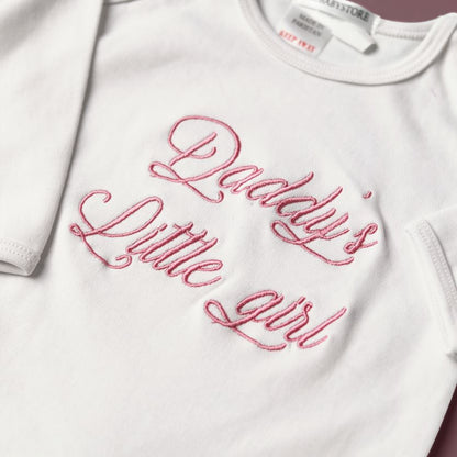daddys little girl embroidered romper set