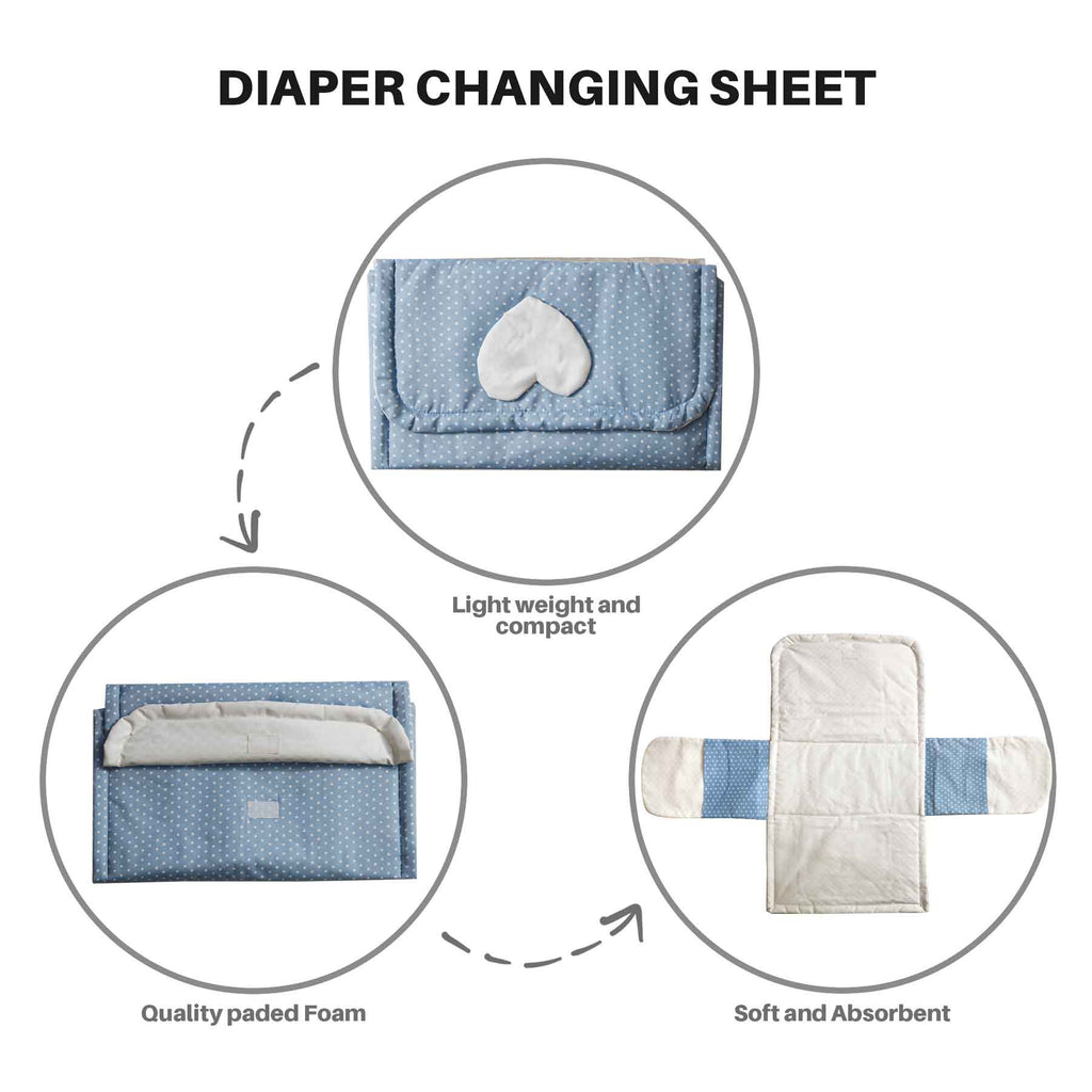 dotted hearts baby diaper changing sheet