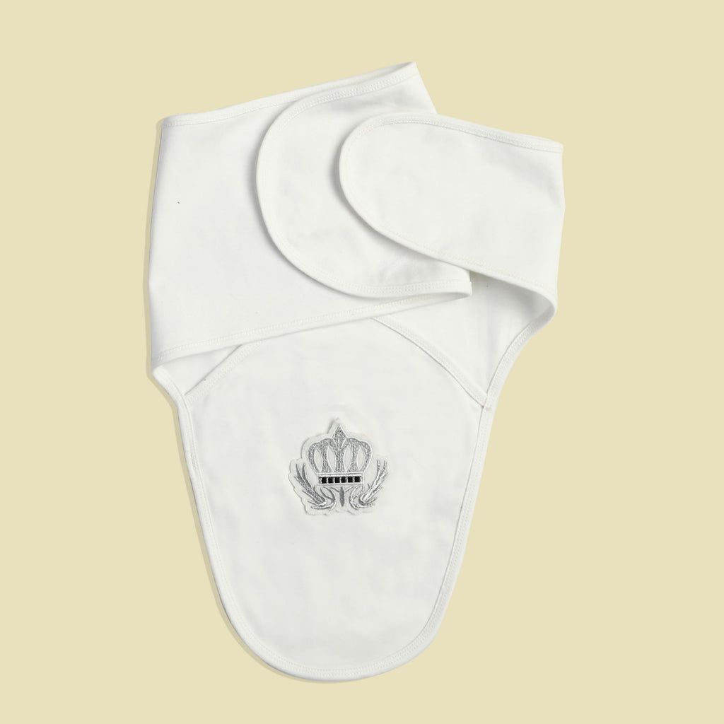 embroidered prince crown baby swaddle