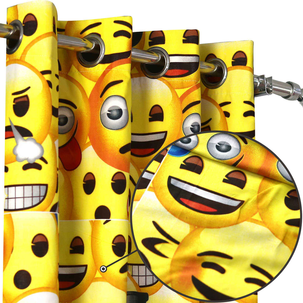 emoji print blackout curtain